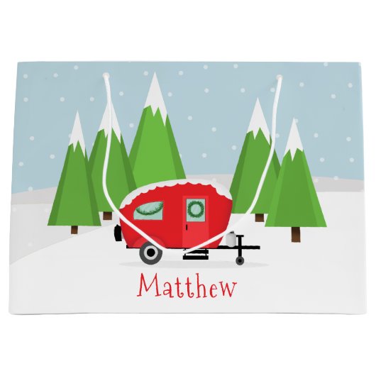 レトロキャンパークリスマス ラージペーパーバッグ (正面)