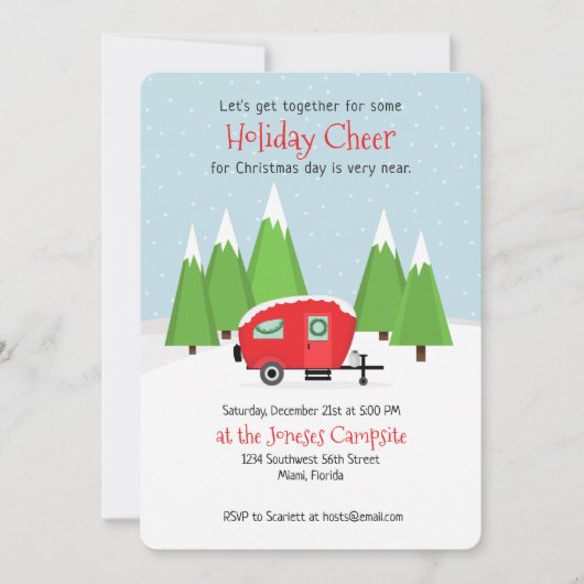 レトロキャンパークリスマス 招待状 (正面)