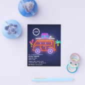 レトロキャンパーネオンシンボルや象徴卒業パーティー チラシ (シングル)