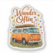 レトロキャンパーバンフローラシール シール (正面)