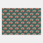 レトロキャンパーファンクリスマス ラッピングペーパーシート (正面)