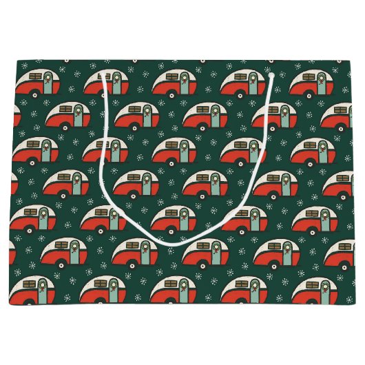 レトロキャンパーファンクリスマス ラージペーパーバッグ (正面)