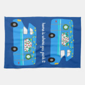 レトロキャンパーモータホームRVヴァンライフクリスマス キッチンタオル (横)