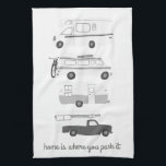 レトロキャンパーモーターホームRVバンライフグレーホワイト キッチンタオル<br><div class="desc">家は駐車する場所だ！こ飾のタオルでキッカッコいいチン。引っ越し祝いパーティー素晴らしやアニバーサリーギフトを！そこカスタマイズで文字も追加。私の店の色やパターンのチェックと一致するキッチン物!</div>