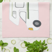 レトロキャンパーモーターホームRVピンクキッチンタオル キッチンタオル (折り畳み)