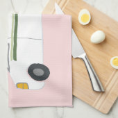 レトロキャンパーモーターホームRVピンクキッチンタオル キッチンタオル (四つ折り)