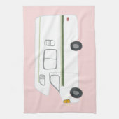 レトロキャンパーモーターホームRVピンクキッチンタオル キッチンタオル (縦)
