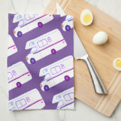 レトロキャンパーモーターホームRV紫色のキッチンタオル キッチンタオル (四つ折り)