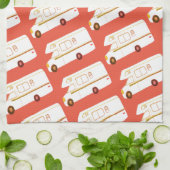 レトロキャンパーモーターホームRV赤キッチンタオル キッチンタオル (折り畳み)