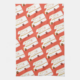 レトロキャンパーモーターホームRV赤キッチンタオル キッチンタオル