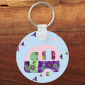 レトロキャンパーヴィンテージキャラバンシャビシック キーホルダー (正面)