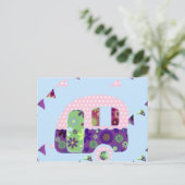 レトロキャンパーヴィンテージキャラバンシャビシック ポストカード (スタンド正面)