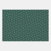 レトロキャンパー素朴クリスマスキャンピンググリーン&レッド ラッピングペーパーシート (正面3)