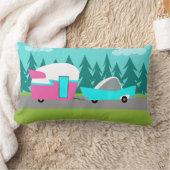 レトロキャンパー/トレーラーと車の腰枕 ランバークッション (ブランケット)