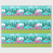 レトロキャンパー/トレーラー及びカーラッピング紙 ラッピングペーパー (フラット)