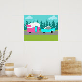 レトロキャンパー/トレーラー&カーポスター ポスター (キッチン)