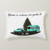 レトロキャンピングカートレーラノマド装飾用クッション アクセントクッション (正面)