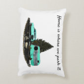 レトロキャンピングカートレーラノマド装飾用クッション アクセントクッション (裏面(縦))