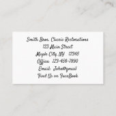 レトロキャンピングカートレーラービジネスカード 名刺 (裏面)