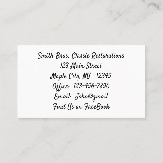 レトロキャンピングカートレーラービジネスカード 名刺 (裏面)