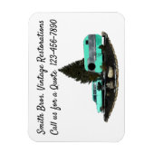 レトロキャンピングカートレーラーフレキシブルフォトマグネット マグネット (縦)