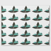 レトロキャンピングカートレーラーラッピング紙 ラッピングペーパー (フラット)