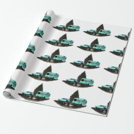 レトロキャンピングカートレーラーラッピング紙 ラッピングペーパー