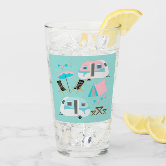 レトロキャンピングキャラバンテントカウト タンブラーグラス (アイス裏面)