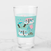 レトロキャンピングキャラバンテントカウト タンブラーグラス (正面)