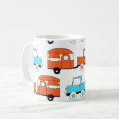 レトロキャンピングトレーラーターコイズオレンジヴィンテージカー コーヒーマグカップ (正面左)