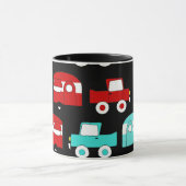レトロキャンピングトレーラーターコイズレッドヴィンテージカー マグカップ (中央)
