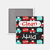 レトロキャンピングトレーラーターコイズレッドヴィンテージRV マグネット (正面/裏面)