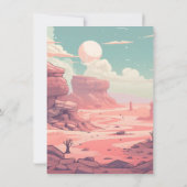 レトロキャンピングトレーラーデザートランドスケープ結婚ズ 招待状 (裏面)