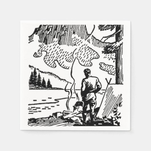 レトロキャンピングペーパーナプキン スタンダードカクテルナプキン (正面)