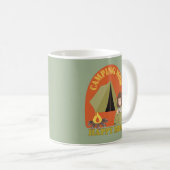 レトロキャンピングママお茶を飲む、キャンピングママ コーヒーマグカップ (正面右)