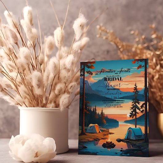 レトロキャンピング ブライダルシャワー 招待状