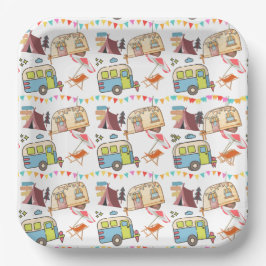 レトロキャンプテーマ ペーパープレート