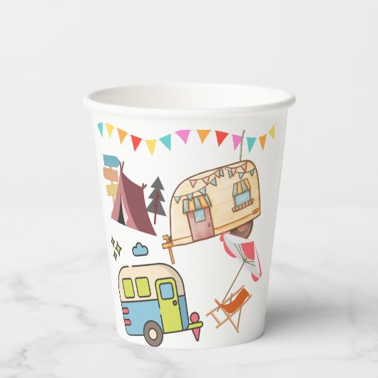 レトロキャンプテーマ 紙コップ (裏面)