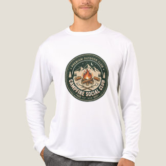 レトロキャンプファイヤー社交クラブ マウンテン アウトドア バッジ トライブレンドTシャツ