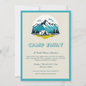 レトロキャンプ花嫁のブライズシャワー招待状 招待状 (正面)