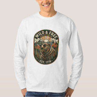レトロキャンプ ハイキング アウトドア ネイチャー ラバーデザイン Tシャツ