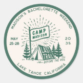 レトロキャンプ ブライズメイド ガールズ グランピング ウィークエンド ラウンドシール (正面)