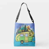 レトロキャンプ。私たちのハッピープレイストート クロスボディバッグ (裏面)
