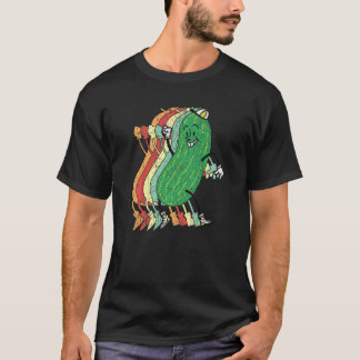 レトロキュウリ植物植物ベジタリアンビーガン Tシャツ