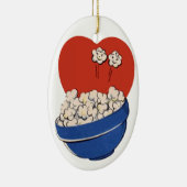 レトロキュートなユーモア、映画のためのポップコーンのボウル！ セラミックオーナメント (右)