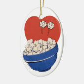 レトロキュートなユーモア、映画のためのポップコーンのボウル！ セラミックオーナメント (左)