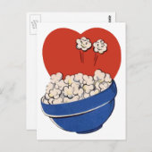 レトロキュートなユーモア、映画のためのポップコーンのボウル！ ポストカード (正面/裏面)