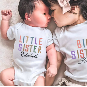 レトロキュートな姉妹コーデ 妹に ベビーボディスーツ