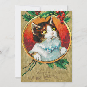 レトロキュートな猫から、あなたにメリークリスマス シーズンカード