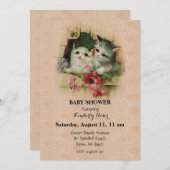 レトロキュートねこ 招待状 (正面/裏面)